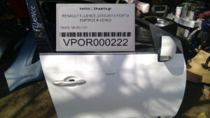 RENAULT FLUENCE 2010-2013 ΠΟΡΤΑ ΕΜΠΡΟΣ R ΛΕΥΚΟ